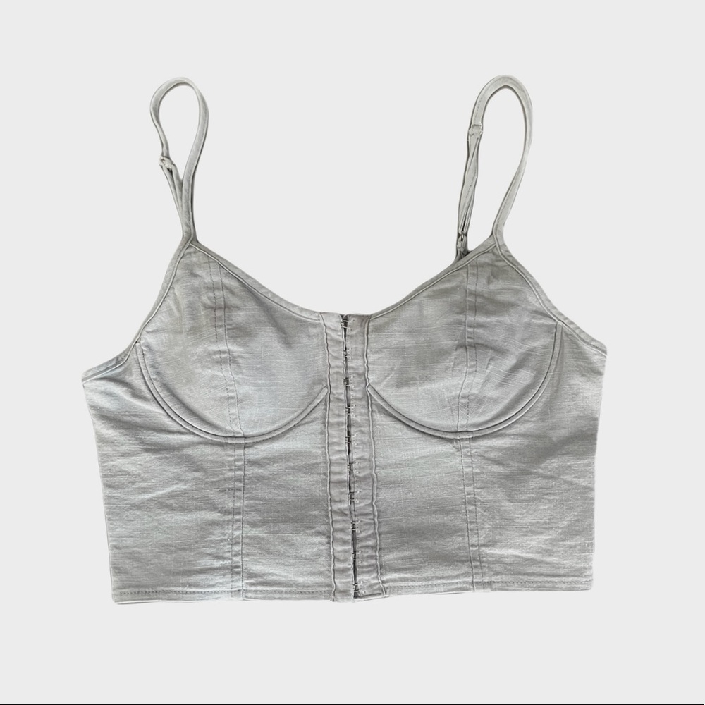 Blue cropped corset top from Full Tilt